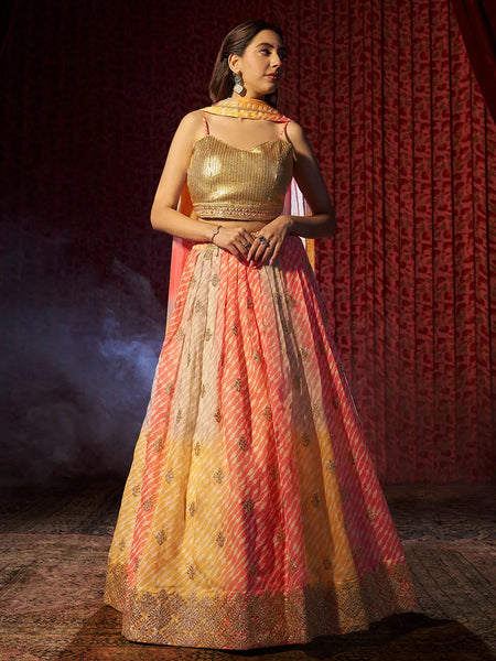 Elegant Multi Printed or Embroidered Organza Lehenga Choli - women's fashion mart