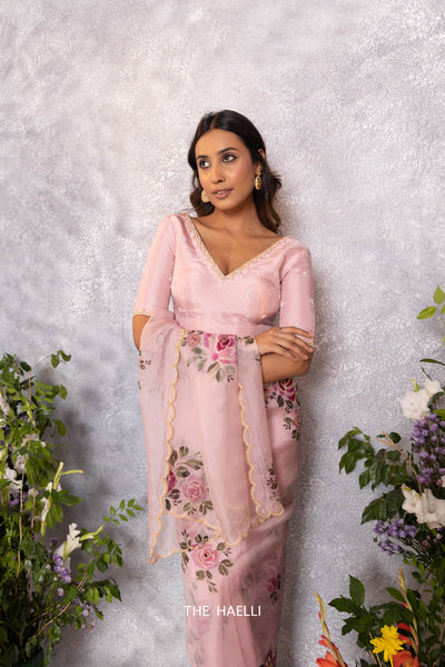 Heera Pink Hand-Embroidered Blouse  women's fashion mart