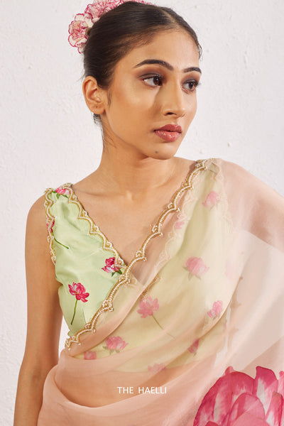 Nadia Mint Satin Silk Blouse  women's fashion mart