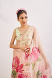 Kumud Blush Organza Silk Saree  women's fashion mart