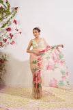Kumud Blush Organza Silk Saree  women's fashion mart