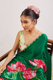 Kumud Green Satin Silk Saree  women's fashion mart