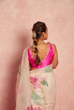Kamal Beige Organza Silk Saree with Raani  women's fashion mart