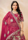 Charming and Gorgeous Pink Embroidered Art Silk Lehenga Choli - women's fashion mart
