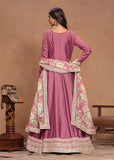 Elegant Art Silk Pink Embroidered Anarkali Gown - women's fashion mart