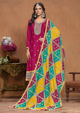 Glowing and Dazzling Chinon Silk Pink Salwar Suit - women's fashion mart
