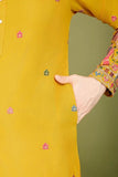 Yellow Embroidered Haldi Kurta for Men  women's fashion mart