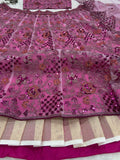 Trending Pink Lehenga choli with dupata -Lehenga Choli Pink / free size upto 42 inches / unstich women's fashion mart