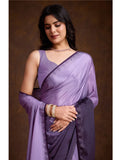 Luxurious Lavender Shaded Chinon Swarovski Worked Saree - women's fashion mart
