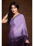 Luxurious Lavender Shaded Chinon Swarovski Worked Saree - women's fashion mart
