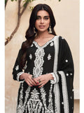 Classic Black Premium Silk Thread Worked Palazzo Suit - women's fashion mart