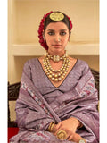 Fabulous and Lustrous Lavender Silk Printed Traditional Saree - women's fashion mart