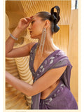 Gorgeous Dusky Purple Daani Georgette Printed Saree - women's fashion mart