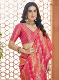 Pristine Dark Pink Pure Banarasi Silk Traditional Saree - women's fashion mart