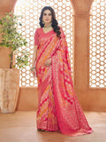 Pristine Dark Pink Pure Banarasi Silk Traditional Saree - women's fashion mart