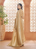 Glowing Gold Beige Pure Banarasi Silk Traditional Saree - women's fashion mart
