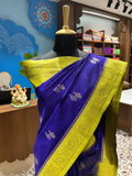 Elegant Purple Silk Saree with Gold Zari Accents  women's fashion mart