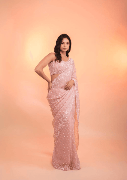 thread and sequence work saree -Georgette Saree Default Title women's fashion mart
