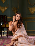 Divine Dusty Brown Soft Dola Silk Printed Saree - women's fashion mart
