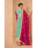 Elegant Designer Pure Chinon Embroidered Palazzo Suit - women's fashion mart