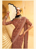 Enchanting Dusty Brown Daani Georgette Printed Saree - women's fashion mart