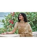Elegant Beige Tissue Silk Heavy Embroidered Saree - women's fashion mart