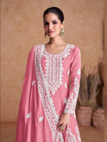 Luxurious Pure Chinon Embroidered Festive Wear Palazzo Suit - women's fashion mart
