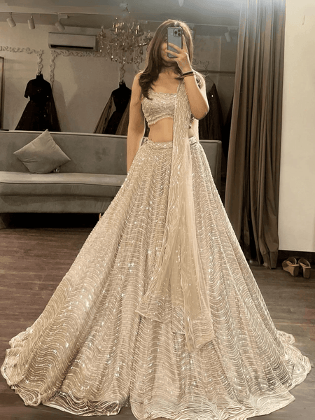 s Heavy Organza Silk Sequins Work Lehenga choli -Lehenga Choli Pink women's fashion mart