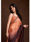 Exquisite Brown Shaded Chinon Swarovski Worked Saree - women's fashion mart