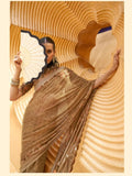 Blazing French Beige Daani Georgette Printed Saree - women's fashion mart