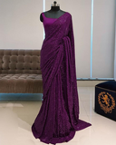 Designer Full Sequence Work Premium Georgette Saree  women's fashion mart