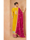 Elegant Designer Pure Chinon Embroidered Palazzo Suit - women's fashion mart