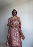 Flamingo pink color sequence embroidery work on jimmy choo suit -Designer Suit M (38" inches) / Pink women's fashion mart