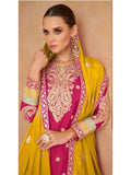 Elegant Designer Pure Chinon Embroidered Palazzo Suit - women's fashion mart