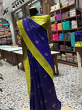 Elegant Purple Silk Saree with Gold Zari Accents  women's fashion mart