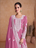 Luxurious Pure Chinon Embroidered Festive Wear Palazzo Suit - women's fashion mart