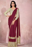 Enchanting Designer Lycra Silk Sequined Ready To Wear Saree - women's fashion mart