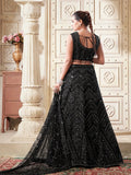Black Zarkan  Net Lehenga Set For Bridal Wear - women's fashion mart