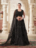 Black Zarkan  Net Lehenga Set For Bridal Wear - women's fashion mart