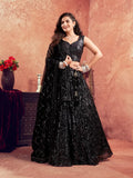 Classic Black Net Lehenga For Bridal - women's fashion mart