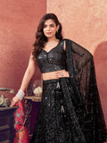 Classic Black Net Lehenga For Bridal - women's fashion mart