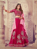 Designer Pink Embroidered Bridal Lehenga choli Set - women's fashion mart