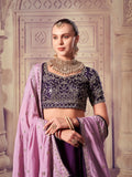 Designer Wine Embroidered Bridal Lehenga choli Set - women's fashion mart