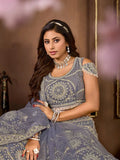 Gorgeous Pearls Worked Dark Grey Bridal Lehenga Choli - women's fashion mart