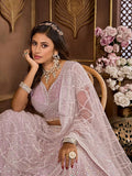 Luxurious Lavender Embroidered Bridal Lehenga Choli - women's fashion mart