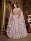 Luxurious Lavender Embroidered Bridal Lehenga Choli - women's fashion mart