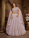 Luxurious Lavender Embroidered Bridal Lehenga Choli - women's fashion mart