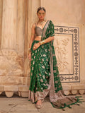 Graceful Green Georgette Saree with Weaving Butta Border - women's fashion mart