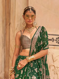 Graceful Green Georgette Saree with Weaving Butta Border - women's fashion mart