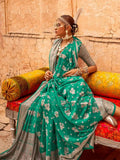 Fantastic Teal Green Georgette Saree with Weaving Butta Border - women's fashion mart